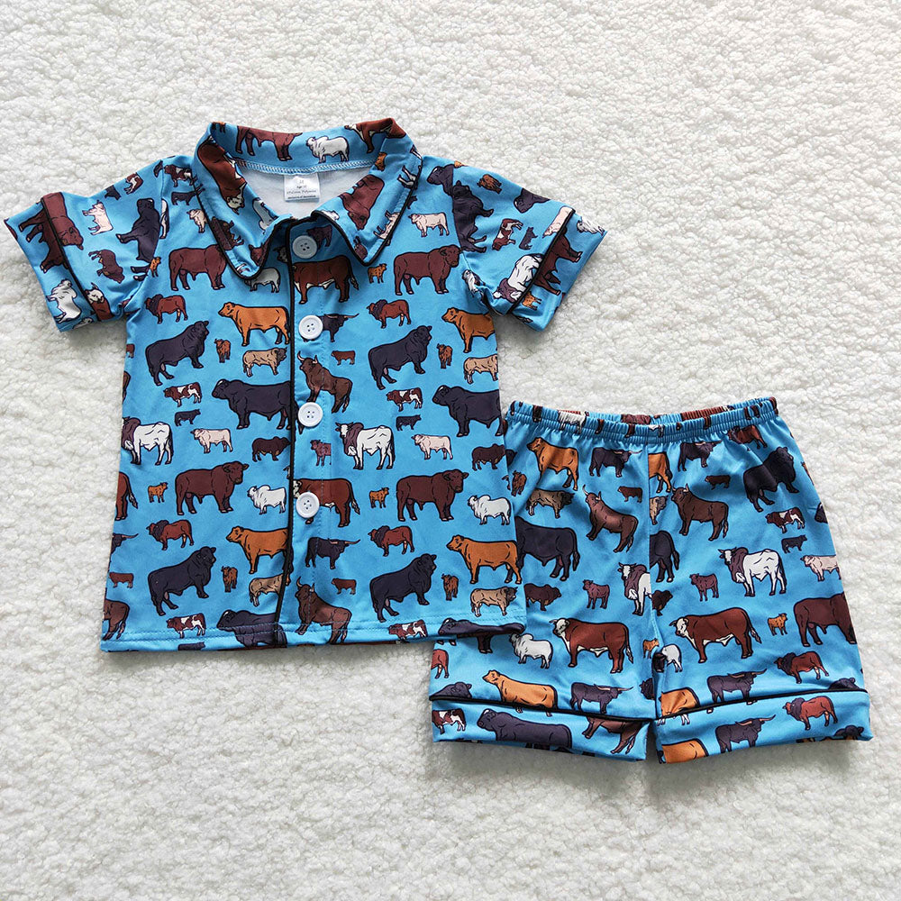 Baby Girls Western Cows Shorts Pajamas