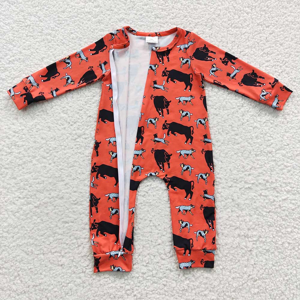 Baby Kids Infant Western Cows Rompers