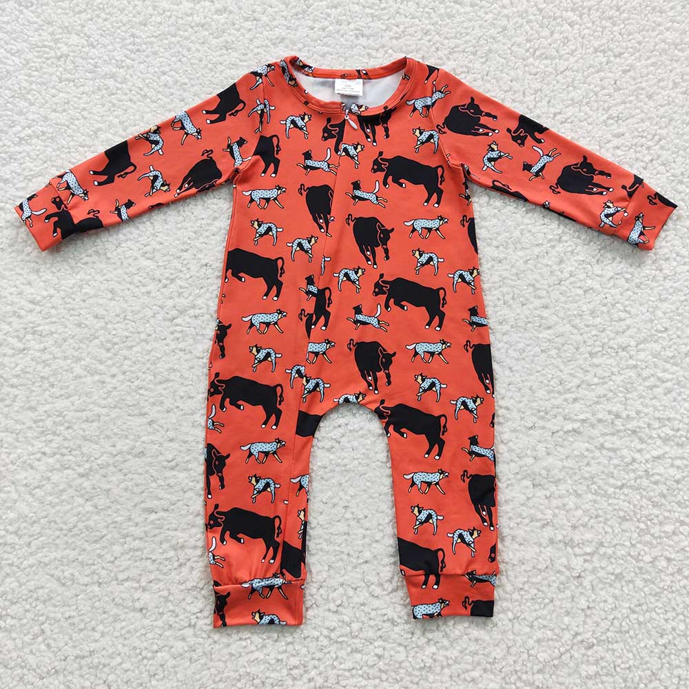 Baby Kids Infant Western Cows Rompers