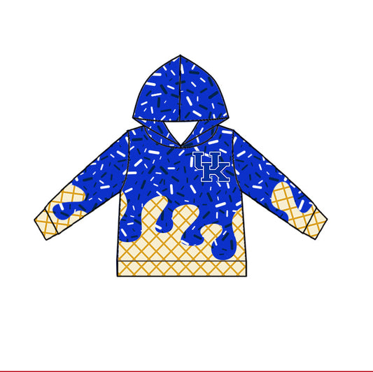 Preorder (moq 5)Baby Boys Blue Drip Sprinkles UK Team Hoodies Top