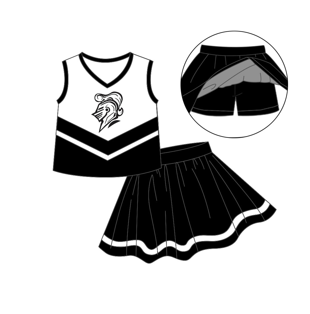 Preorder(moq 5) Baby Girls Sleeveless Raiders Top Skorts Team Clothes Set