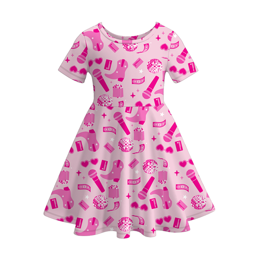 Baby Girls Pink Singer 1989 Knee Length Dresses Preorder(moq 5)
