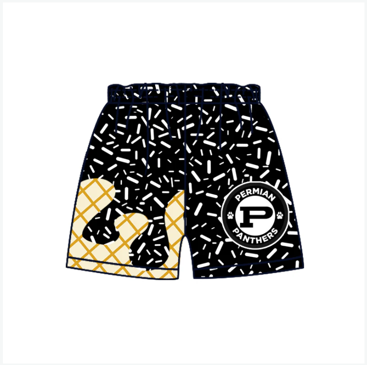 Preorder(moq 5) Baby Boys Black Drip P Team Shorts Bottom