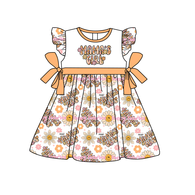 Baby Girls Mama's Girl Flowers Bows Dresses preorder(moq 5)