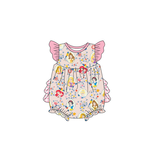 Preorder(moq 5)Baby Infant Girls Princess Pink Ruffles Rompers