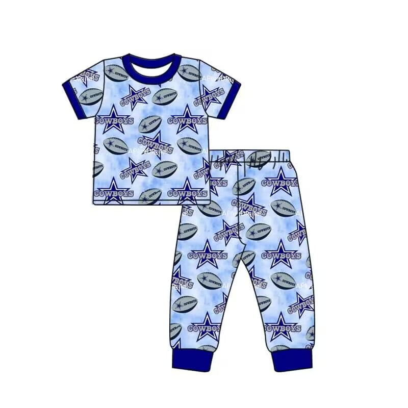 Baby Boys Cowboys Team Shirt Pants Pajamas Clothes Sets Preorder(moq 5)