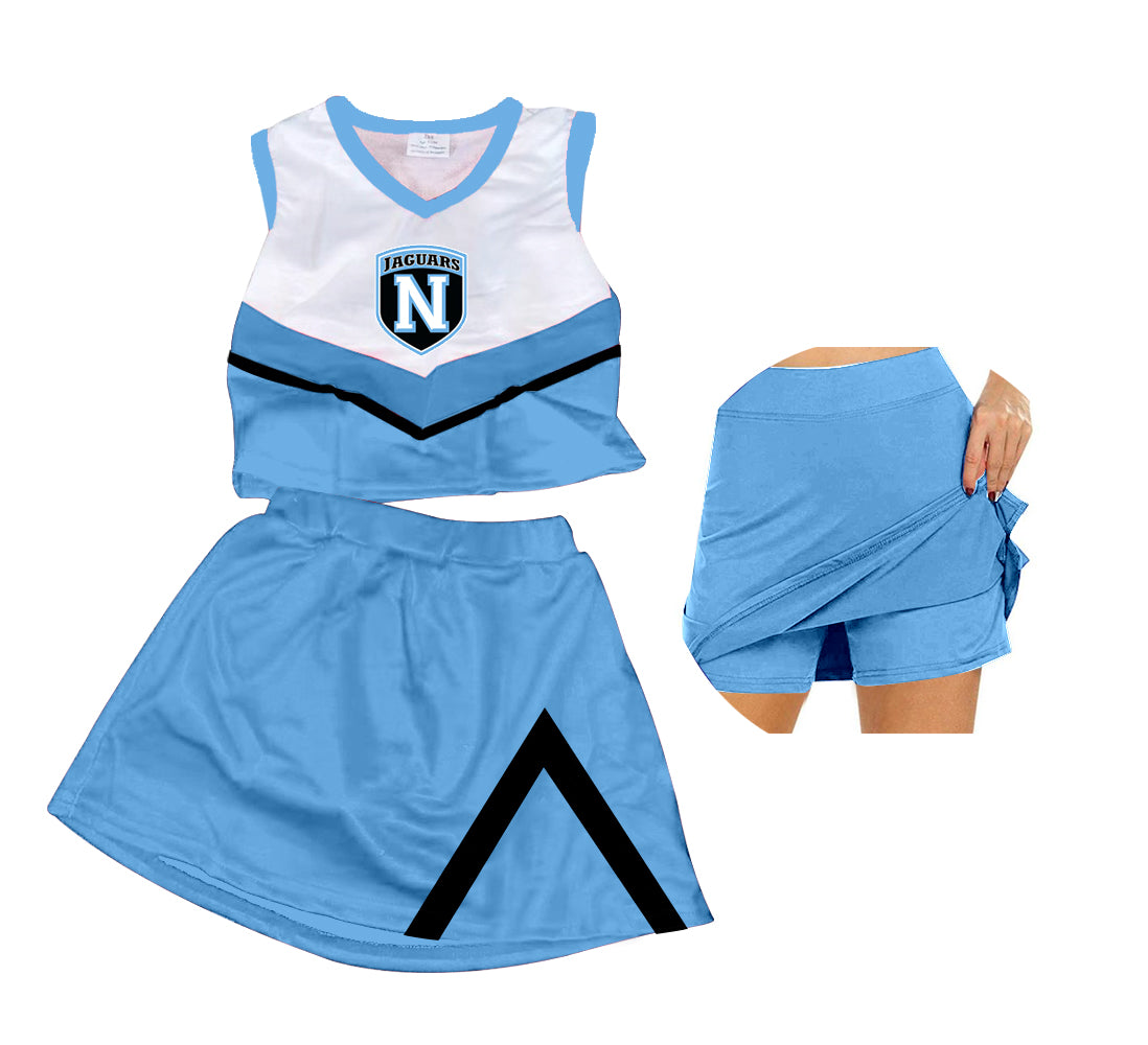 Preorder MOQ 5 Baby Girls Jaguars N Team Top Skirt Clothes Sets