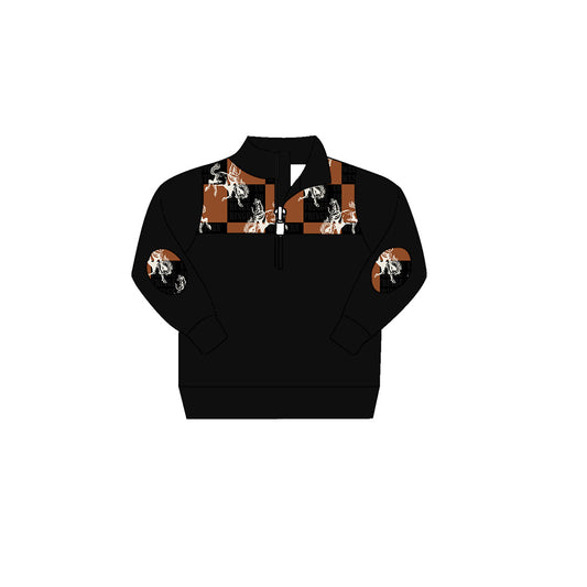 Baby Boys Rodeo Black Long Sleeve Pullovers Tee Shirts Tops Preorder(moq 5)