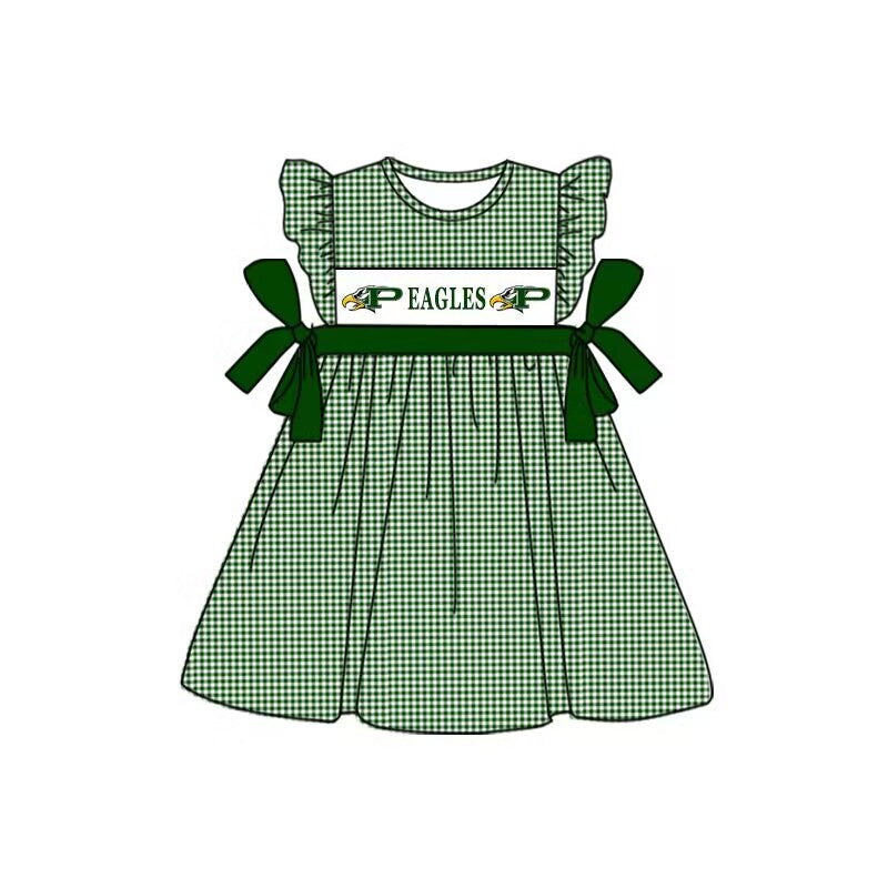 Baby Girls Eagles Eagles Bows Knee Length Dresses Preorder(moq 5)