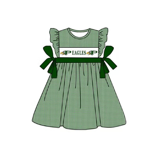 Baby Girls Eagles Eagles Bows Knee Length Dresses Preorder(moq 5)