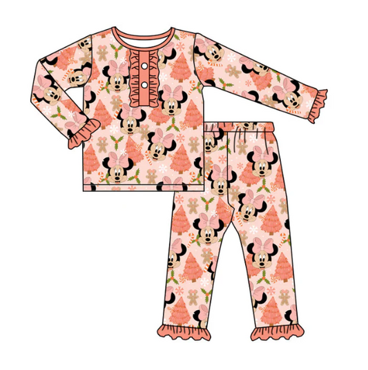 Baby Girls Cartoon Trees Top Pants Pajamas Clothes Sets split order preorder Sep 3rd