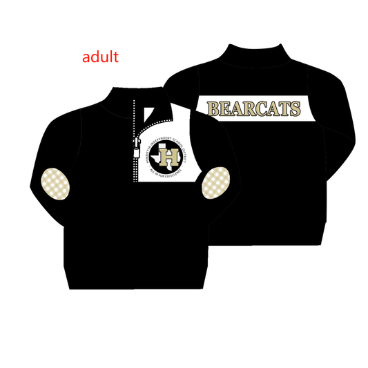 Split Preorder March 3rd Adult Men Bearcats Long Sleeve Zip Pullovers Tops