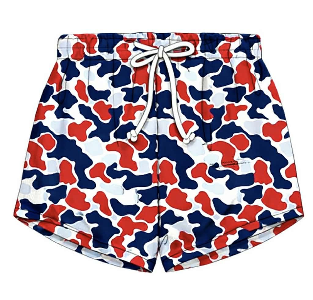 Preorder(moq 5) Baby Boys Navy Red Camouflage Shorts Bottoms