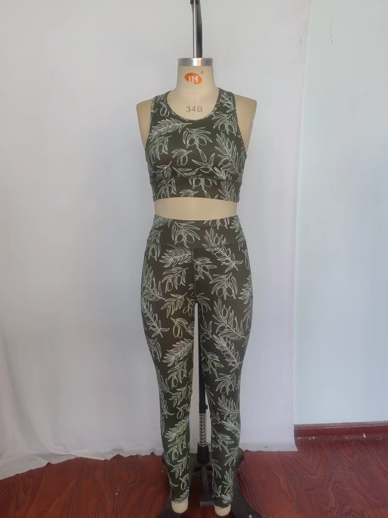Adult Women Leaves Vest Top Pants Yogo Sports Clothes Sets Preorder