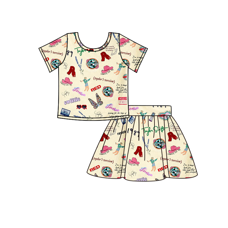 Baby Girls Ivory Singer Shirt Skirts Clothes Sets preorder(moq 5)