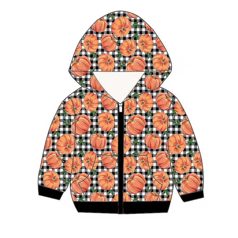 Baby Girls Pumpkin Fall Hooded Tops Preorder(moq 5)