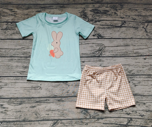Baby Boys Easter Green Rabbit Shirt Shorts Outfits Clothing Sets