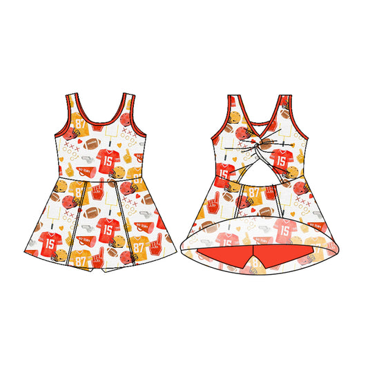 Preorder (moq 5)Baby Girls Sleeveless 87 Bows Shorts Team Knee Length Dresses