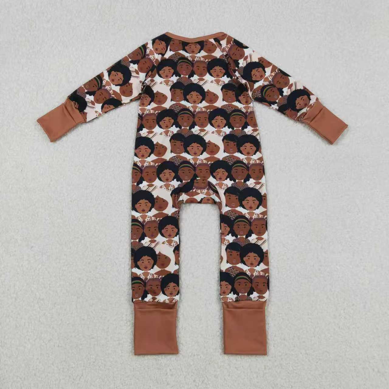 Sibling Baby Girls Black History Pants Pajamas Set Zipper Convertible Rompers