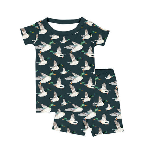 Baby Boys Ducks Navy Short Sleeve Top Shorts Pajamas Outfits Clothes Sets Preorder(moq 5)