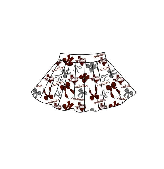 Preorder (moq 5) Baby Girls Bows Calallen Team Skirt Shorts Bottom