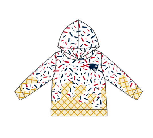 Preorder (moq 5)Baby Girls Team Head Hooded Pullovers Tops