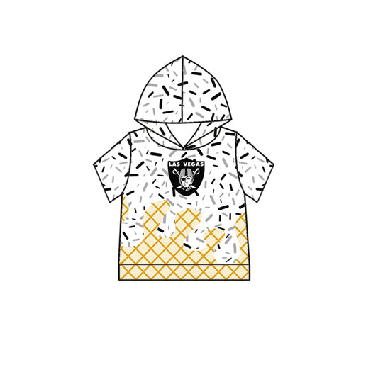 Preorder (moq 5)Baby Boys Drip Sprinkles Raiders Team Short Sleeves Hoodies Top