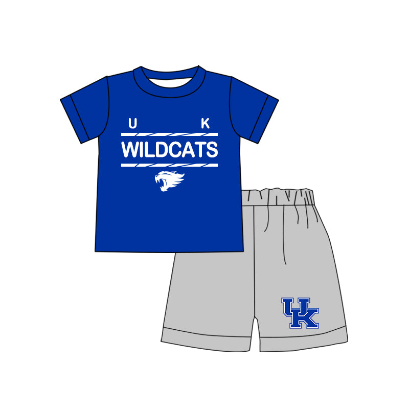 Preorder moq 5 Baby Boys Wildcats UK Shirts Shorts Summer outfits sets