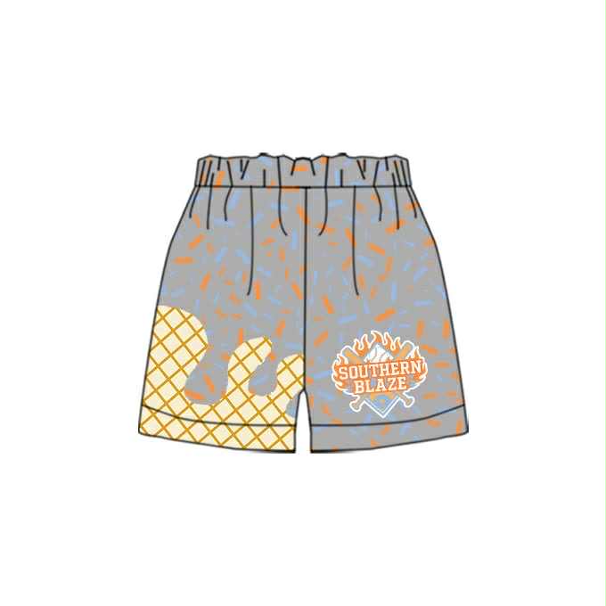 Preorder(moq 5) Baby Boys Grey Southern Blaze Drip Team Shorts Bottom