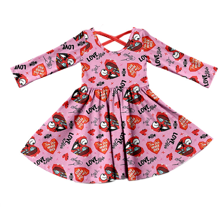 Baby Girls Long Sleeve Hearts Knee Length Dresses preorder(moq 5)