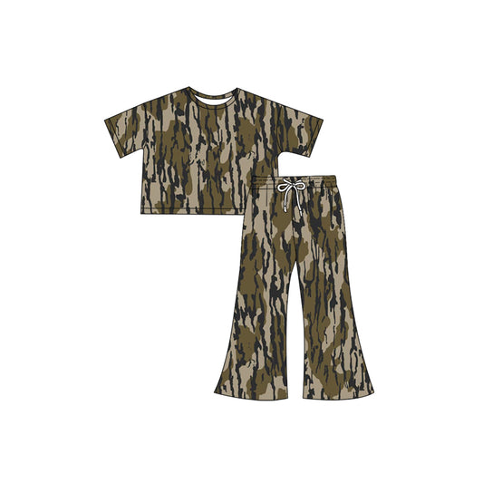 Baby Girls Bottomland Camouflage Top Bell Pants Kids Clothing Sets preorder(MOQ 5)