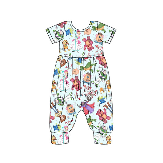 Baby Girls Green Dog Toy Short Sleeve Jumpsuits Preorder(moq 5)