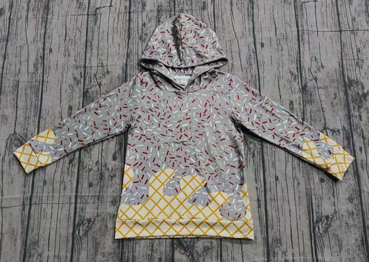 Preorder (moq 5)Baby Boys Grey Sprinkles Drip Team Hoodies Tops