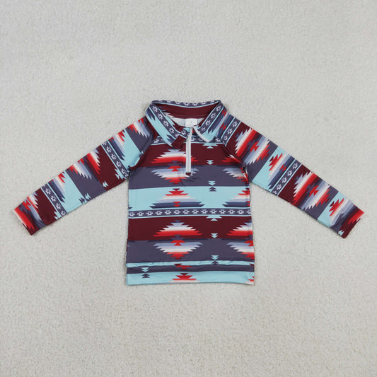 Baby Boys Aztec Zipper Western Pullovers Top