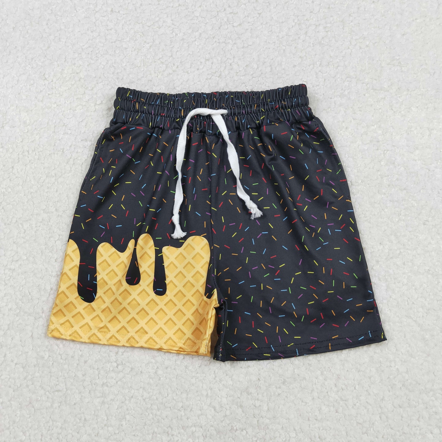 Sibling Baby Boys Ice Cream Drip Sprinkles Stars Summer Shorts Bottoms