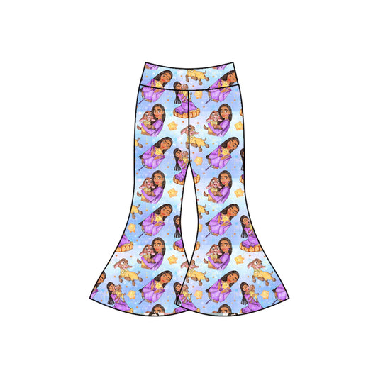 Preorder(moq 5) Baby Girls Cartoon Princesses Bell Bottom Pants Bottom