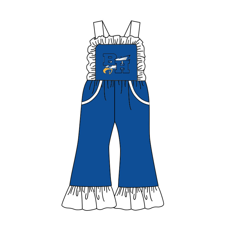 Preorder (moq 5)Baby Girls Blue BH Eagle Team Pant Jumpsuits