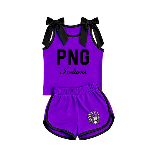 Preorder (moq 5)Baby Girls PNG Indians Bows Shirts Shorts Clothes Sets