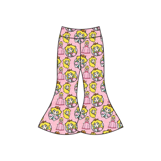 Preorder(moq 5) Baby Girls Cartoon Princesses Bell Bottom Pants Bottom