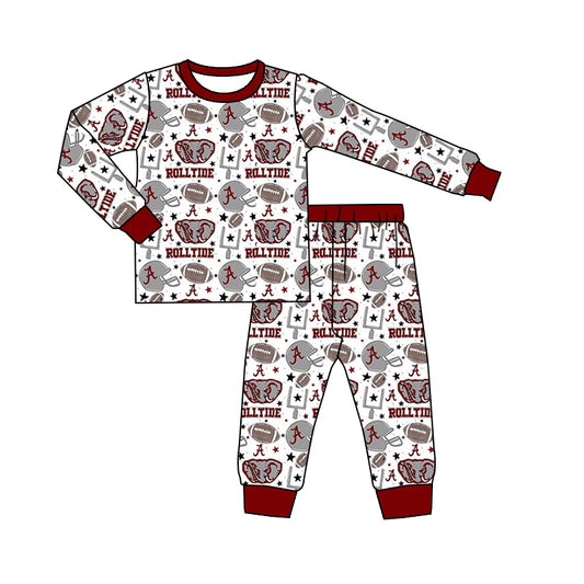 Baby Boys Elephant Rolltide Team Top Pants Pajamas Clothes Sets Preorder(moq 5)