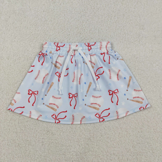 Baby Girls Bows Baseballs Team Yoga Active Skirt Shorts Bottom