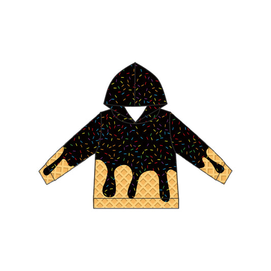 Baby Boys Black Drip Team Hoodies Top Preorder