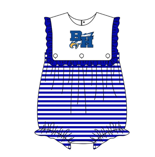 Preorder (moq 5)Baby Girls BH Eagles Stripes Team Rompers