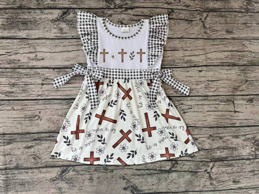 Baby Girls Toddler Easter Cross Knee Length Dresses Preorder