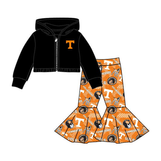 Preorder(moq 5) Baby Girls TN vols Team Hooded Shirts Top Bell Pants Clothes Sets
