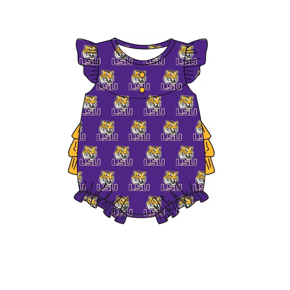 Baby Infant Girls LUS Tiger Team Ruffles Rompers preorder(moq 5)