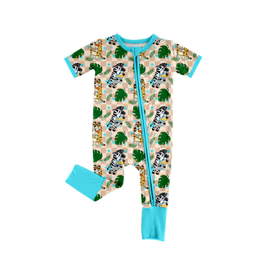 Baby Infant Boys Dogs Tiger Zip Rompers preorder(moq 5)