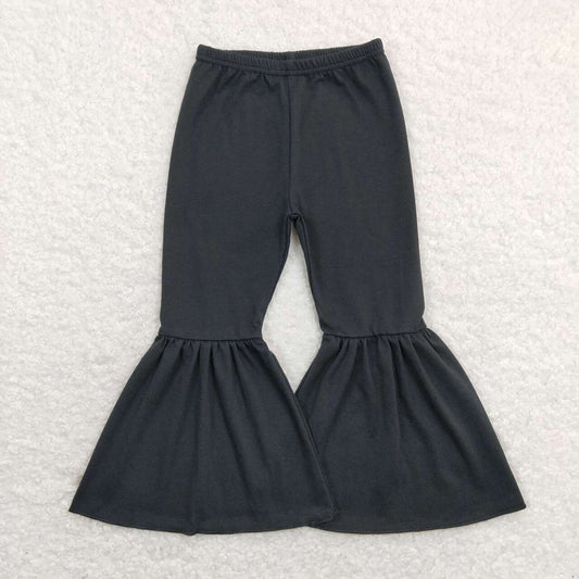 Baby Girls Black Solid Color Bell Bottom Flare Pants