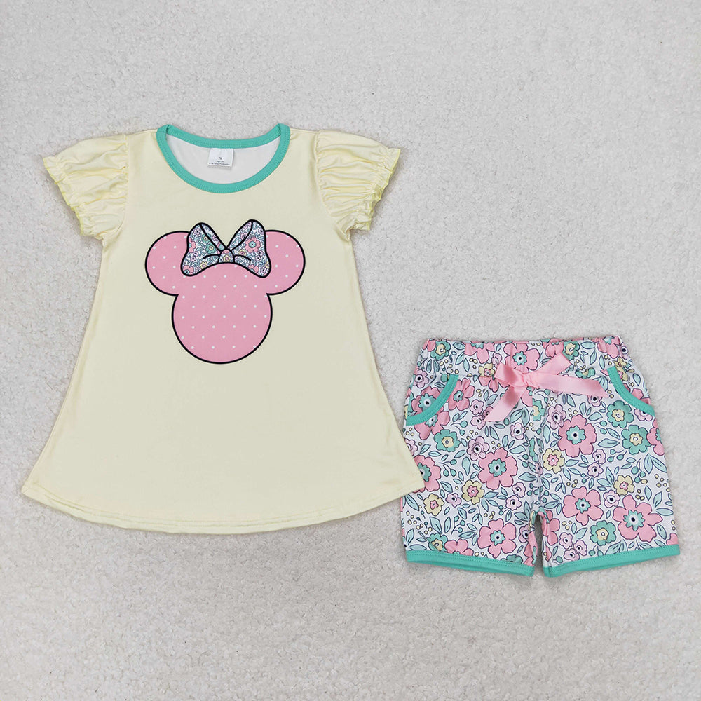 Sibling Baby Kids Mouse Head Shirt Top Shorts Clothes Sets Rompers