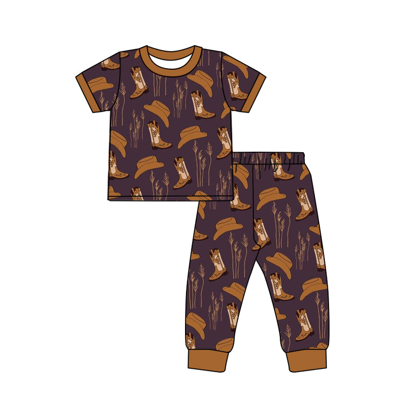 Baby Boys Boots Hats Short Sleeve Top Pants Pajamas Clothes Sets preorder(moq 5)